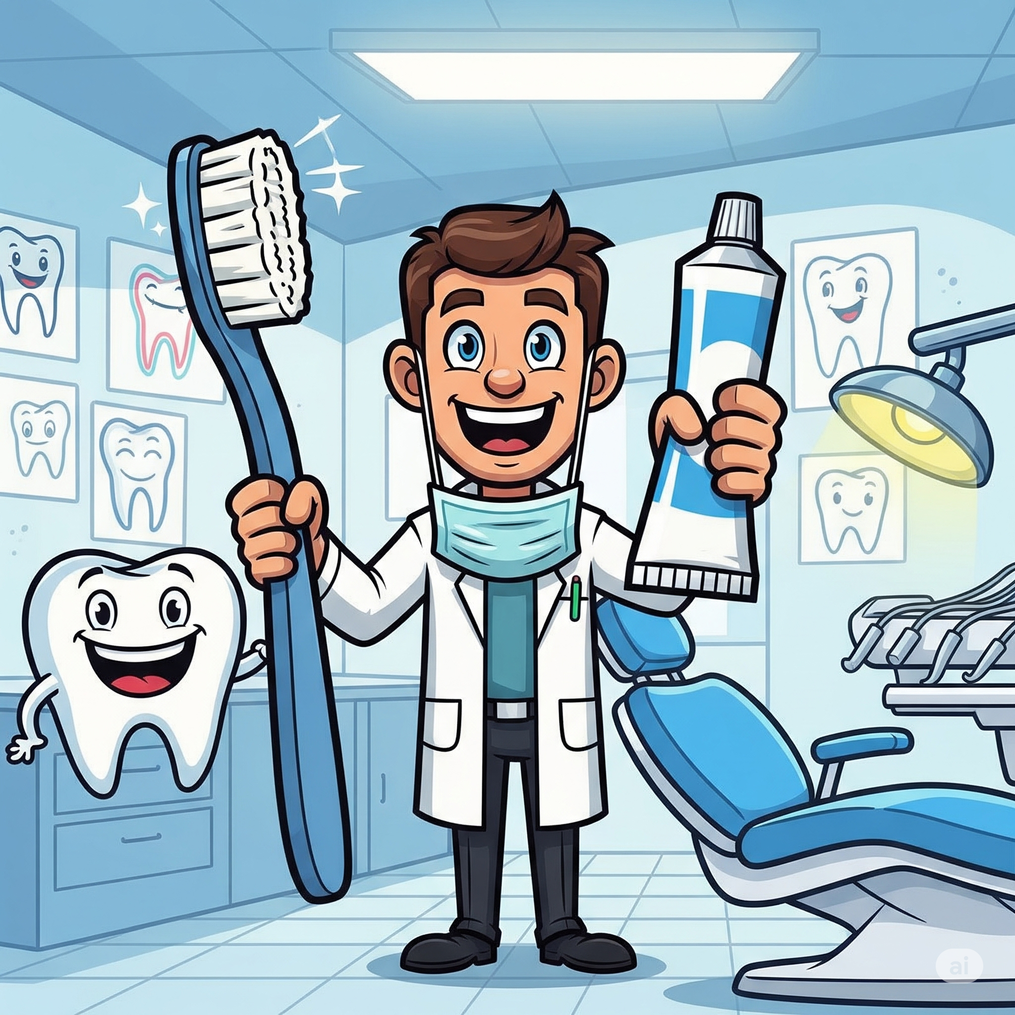 Cartoon image of a dentist